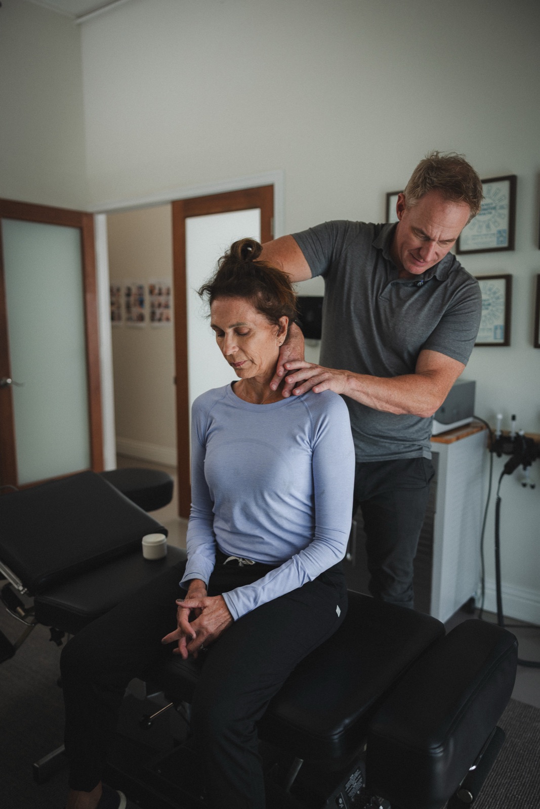 Patient receiving chiropractic care at Chiro858